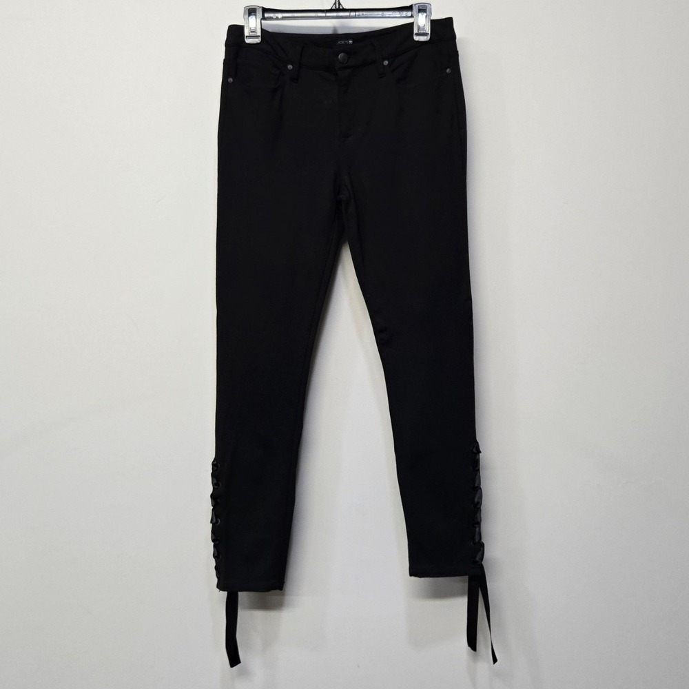 Joe's Jeans Black Lace‎ Up Skinny Pants Womens 29 Rockstar Goth Indie Sleaze